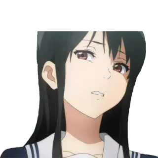 😒 78177cab อนิเมะ, ผู้หญิง, สีหน้า, เศร้า, จริงจัง telegram sticker