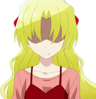 🌕 44eb21f1 Anime, Fille, En colère, Contrarié(e), Blonde, Dessin animé telegram sticker
