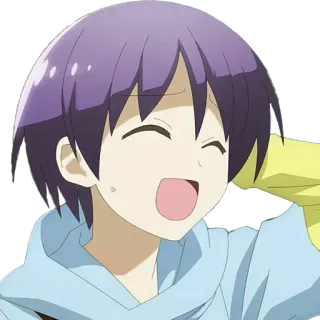 🧬 97db1408 Anime, Manga, Dessin animé, Joyeux, Sourire, Garçon, Cheveux violets telegram sticker