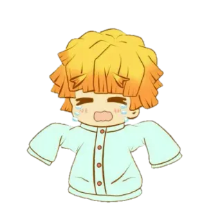 😭 810a0768 Zenitsu Agatsuma Demon Slayer Anime, Demon Slayer, Chibi, Zenitsu, menangis, sedih, imut whatsapp sticker