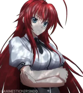 🩸 c18d5deb @ANIMESTICKERSINDO 动漫, 贴纸, 红发, 女性, 卡通 telegram sticker