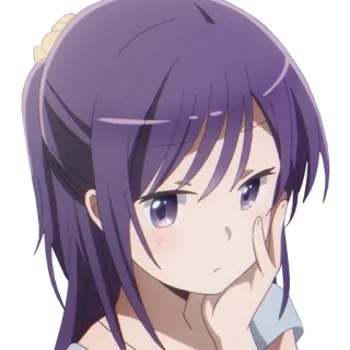 😶 1dc60b89 animé, fille, cheveux violets, mignon, dessin animé, personnage, autocollant telegram sticker