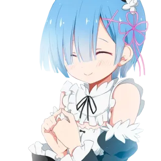 ☺️ 583c98d2 Rem Re:Zero Anime, Rem, Servante, Mignon, Kawaii telegram sticker