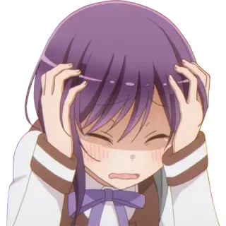 😱 8927b09b animé, fille, stressée, inquiète, anxieuse, mignonne telegram sticker