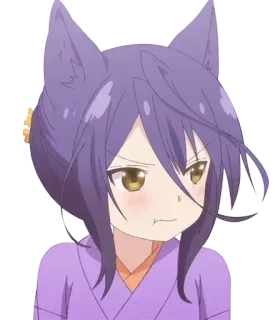 😒 9ee41dd4 Anime, Neko girl, Cheveux violets, Kemonomimi telegram sticker