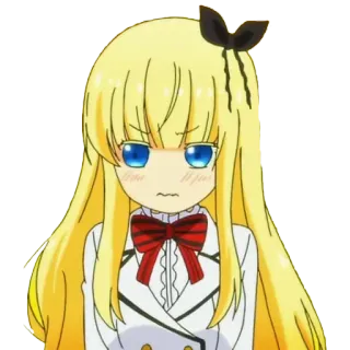 😖 d491f911 Anime, Mignon, Blonde, Fille, Expression telegram sticker
