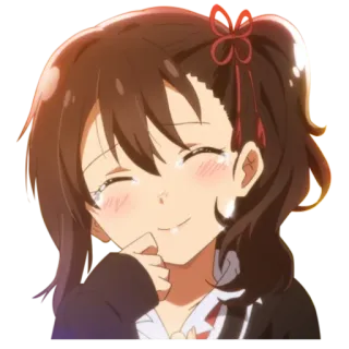 😢 e10b82b4 animé, dessin animé, fille, sourire, mignon telegram sticker