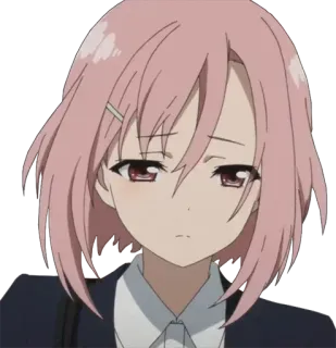 😔 e2bda004 Anime, Dessin animé, Fille, Cheveux roses, Mignon, Personnage telegram sticker