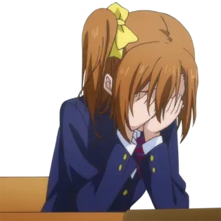 😭 e956a221 Anime, Triste, Fille, Uniforme scolaire, Émotionnel, Pleurs telegram sticker