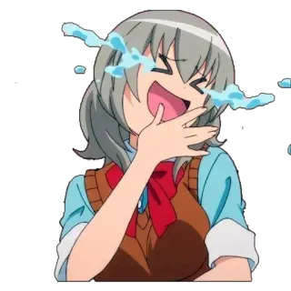 😂 8f15a542 Anime, Pianto, Risata, Ragazza, Lacrime, Cartone animato, Emozione telegram sticker