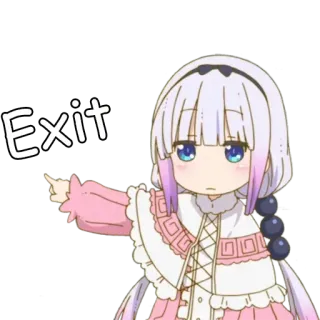 🚪 f3e4c4c4 Kanna Kamui Miss Kobayashi's Dragon Maid Exit Anime, Kanna Kamui, Miss Kobayashi's Dragon Maid, Uscita, Cartoni animati, Kawaii, Indicare telegram sticker