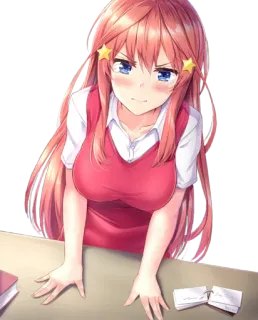 🍓 49cc843a Anime, Meisje, Schoolmeisje, rood haar, sterren, schattig, Cartoon telegram sticker