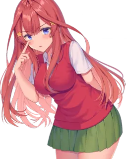 🍓 9b960e50 anime, meisje, schooluniform, lang haar, rood haar, personage telegram sticker