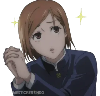 ⚒ 1b2afc51 Nobara Kugisaki Jujutsu Kaisen TIMESTICKERSINDO アニメ, 漫画, 呪術廻戦, 釘崎野薔薇, キラキラ, かわいい telegram sticker