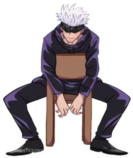 ☁️ f2e822a2 Satoru Gojo Jujutsu Kaisen アニメ, マンガ, 五条悟, 呪術廻戦, キャラクター, アニメキャラ, 座り telegram sticker