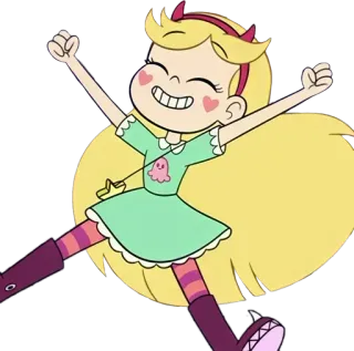 💃 1a37d61c Star Butterfly Star vs. the Forces of Evil dessin animé, personnage, Star Butterfly, joyeux, fête telegram sticker