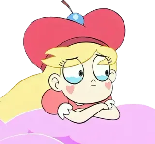 😢 b1b82f2c Star Butterfly Star vs. the Forces of Evil triste, pleurer, dessin animé, personnage, Star Butterfly telegram sticker