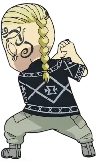 💫 ed82b3fe Anime, Karakter, Pirang, Kepang, Tribal, Tato telegram sticker