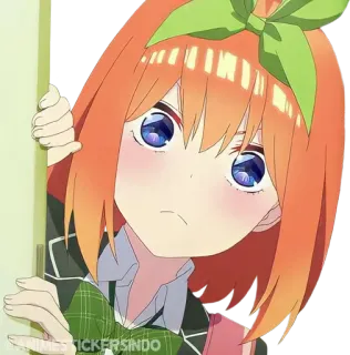 🍊 103202ac STICKERSINDO Аниме, Подглядывание, Стикер, Рыжие волосы, Персонаж telegram sticker