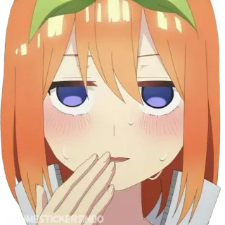 🍊 1b467d01 Yotsuba Nakano The Quintessential Quintuplets Аниме, Милый, Пот, Смущенный, Румянец telegram sticker