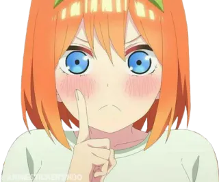 🍊 56d84243 Аниме, Девушка, Румянец, Мило, Палец, Тсс telegram sticker