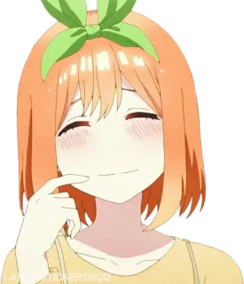 🍊 a650024f Yotsuba Nakano The Quintessential Quintuplets аниме, девушка, милая, улыбается, мультфильм telegram sticker
