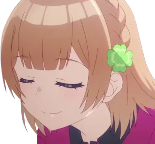 😌 52a5549e 动漫, 女孩, 开心, 微笑, 可爱, 三叶草 telegram sticker