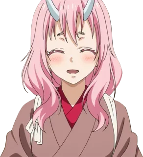 🥰 3b50add5 Shuna That Time I Got Reincarnated as a Slime Anime, Shuna, Quỷ, Tóc hồng, Nụ cười, Sừng telegram sticker