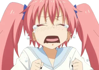 😭 dc7ed01a anime, khóc, buồn, cô gái, cảm xúc telegram sticker