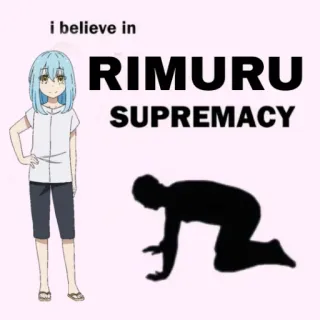 🛐 f4fc7905 Rimuru i believe in RIMURU SUPREMACY anime, nhân vật, rimuru, tối cao, meme telegram sticker