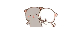 😡 1984778e мультик, милый, кошки, драка, персиковый кот telegram sticker