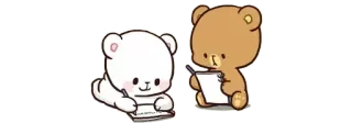 📝 2404880a медведи, письмо, блокнот, milk and mocha telegram sticker