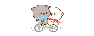 🚲 387317d7 кошки, шарфы, милые, животные, кататься telegram sticker