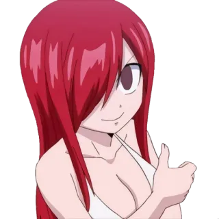 👍 1620c332 Erza Scarlet Fairy Tail Аниме, Мультфильм, Женщина, Рыжие волосы, Эрза Скарлет, Fairy Tail whatsapp sticker