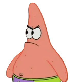 📍 24d4d6d8 Patrick Star SpongeBob SquarePants 派大星, 海绵宝宝, 卡通人物, 生气, 烦躁, 海星 telegram sticker
