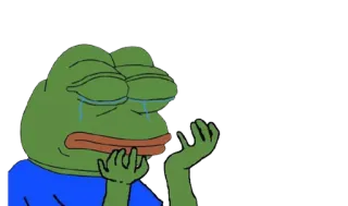 😢 489198e4 Pepe the Frog pepe, 青蛙, 伤心, 哭泣, 表情包 telegram sticker