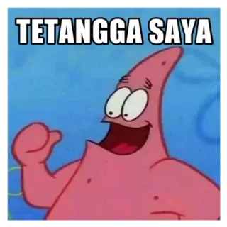 📍 4f1901a1 Patrick Star Spongebob Squarepants TETANGGA SAYA 派大星, 海绵宝宝, 表情包, 搞笑, 邻居 telegram sticker