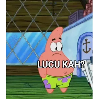 👍 5a2a0810 Patrick Star SpongeBob SquarePants LUCU KAH? 海绵宝宝, 派大星, 表情包, 搞笑, 卡通, 尼克儿童频道 telegram sticker