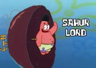 😂 703348f4 Patrick Star SpongeBob SquarePants SAHUR LORD 派大星, 海绵宝宝, 卡通, 搞笑, 封斋饭, 领主 telegram sticker