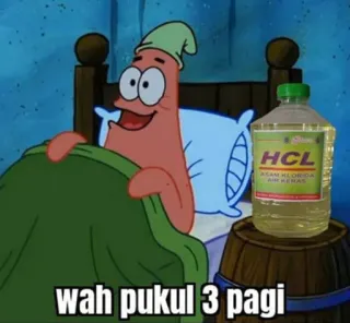 😅 99aad98f Patrick Star wah pukul 3 pagi 派大星, 海绵宝宝, 表情包, 搞笑, 酸性, 幽默 telegram sticker