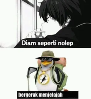 🗿 dfd58903 Diam seperti nolep bergerak menjelajah 企鹅, 旅行, 徒步, 冒险, 动物, 眼镜, 指南针 telegram sticker