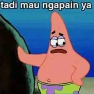 🤔 efa81a92 Patrick Star SpongeBob SquarePants tadi mau ngapain ya 派大星, 海绵宝宝, 卡通, 表情包, 搞笑, 困惑, 思考 telegram sticker