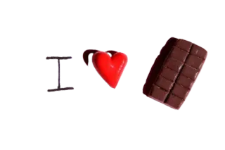 🍫 7e5a4361 I ❤️ choc cokelat, cinta, manis, makanan telegram sticker