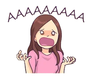 😭 f37116a4 AAAAAAA frustrazione, stress, cartone animato, arrabbiato/a, ansia, donna telegram sticker