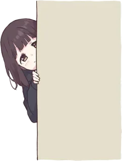 👀 88d25070 Anime, Gadis, Mengintip, Imut, Rambut cokelat, Stiker, Manga telegram sticker