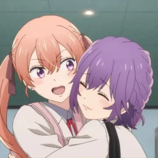 💜 d6bf5ab2 Anime, Karakter, Pelukan, Persahabatan, Imut, Gadis telegram sticker