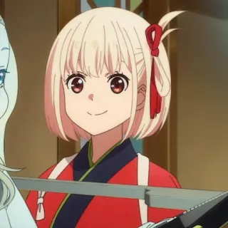 🎗 4380ecee Anime, Mädchen, Lächeln, süß, Charakter, Lycoris Recoil whatsapp sticker