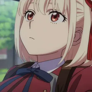 🎗 dd44dd7d Chisato Nishikigi Lycoris Recoil Anime, Cartoon, Figur, Illustration, Porträt whatsapp sticker