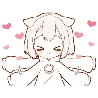 😍 010509bd 애니메이션, 귀여운, 고양이, 카와이, 하트, 스티커, 치비 telegram sticker