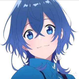 😊 12fa0272 애니메이션, 만화, 파란 머리, 귀여운, 소녀, 여성 telegram sticker
